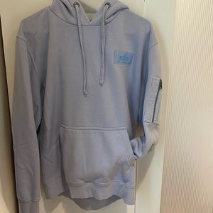 Alpha Industries Hoodie, baby blue, men size: XL